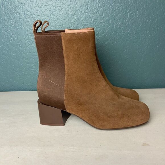 NWOB Leather WYDR Jackie Half Stretch Heel Bootie Brown Sugar SZ 9 - Picture 4 of 8